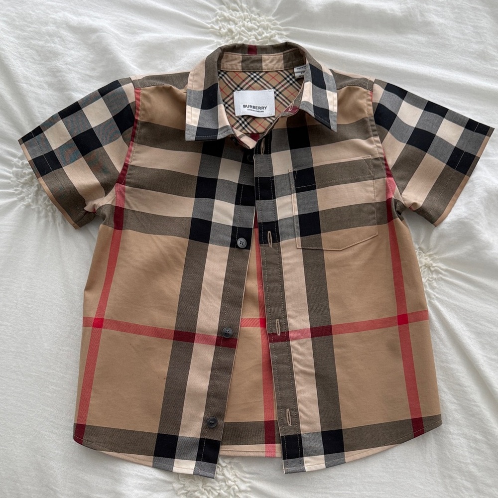 Burberry Kids Checkered Short Sleeve Shirt ***Excellent Condition***